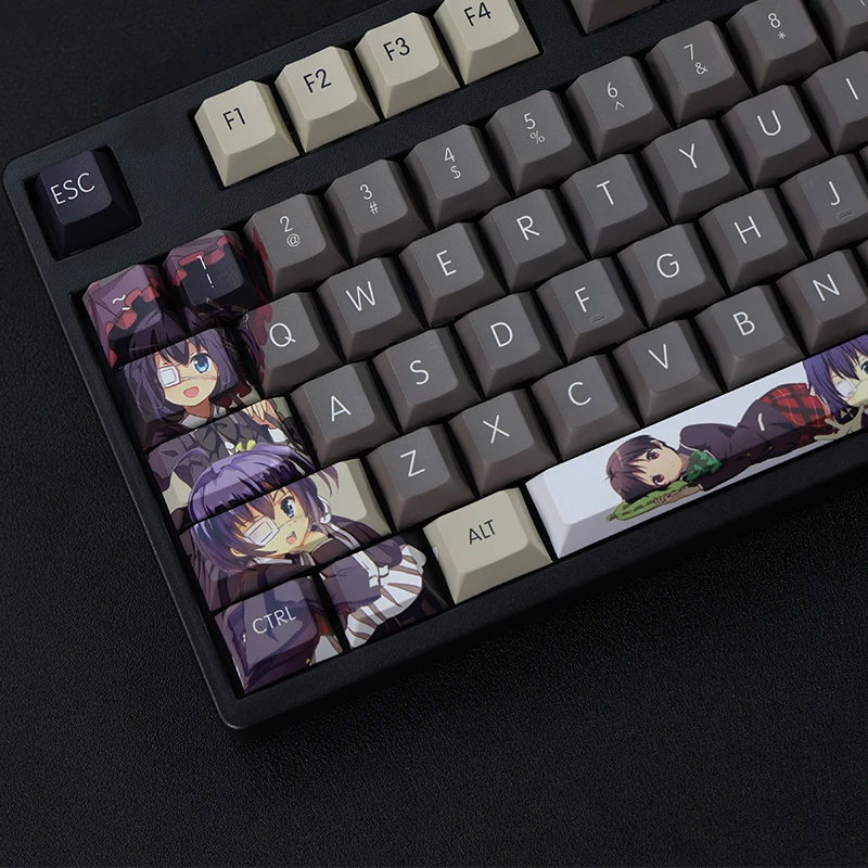 Takanashi Rikka 108 Keycap Amor Chunibyo Outros Delírios Pbt Corante Sub Cereja Perfil mx Cruz Eixo Interruptor para Teclado Mecânico - Imagem 4