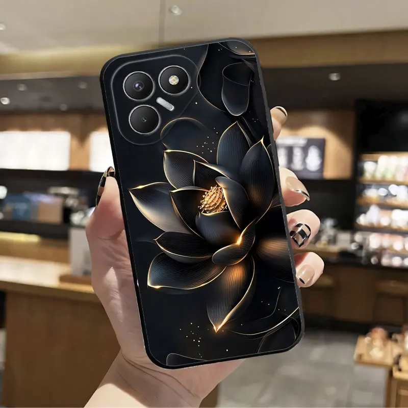 Sleek Silicone Shockproof Phone Case - Ultra Fashion Print, Black