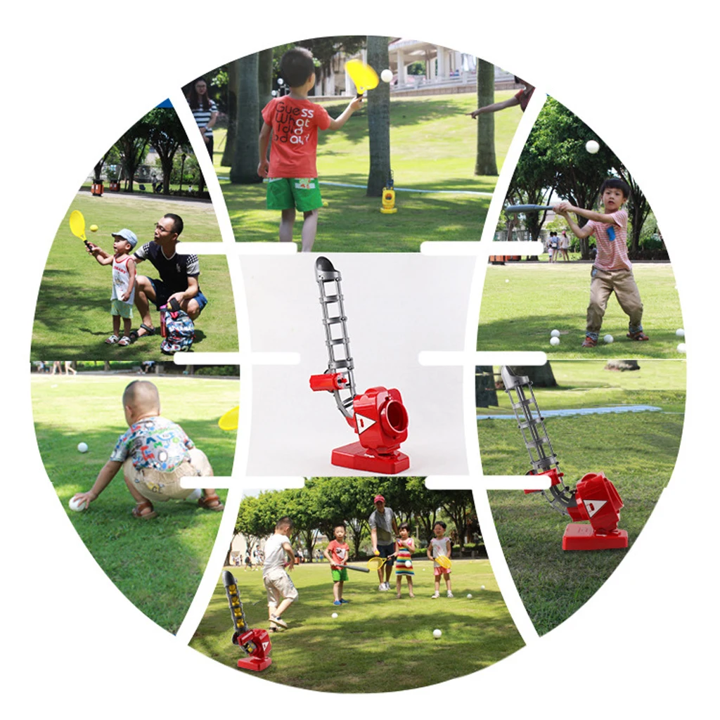 Electronic Baseball Beating Machine with Six EVA Balls Tennis Rackets Ball Launcher for Kids 4+ Children Girls Boys baseball training equipment baseball toy