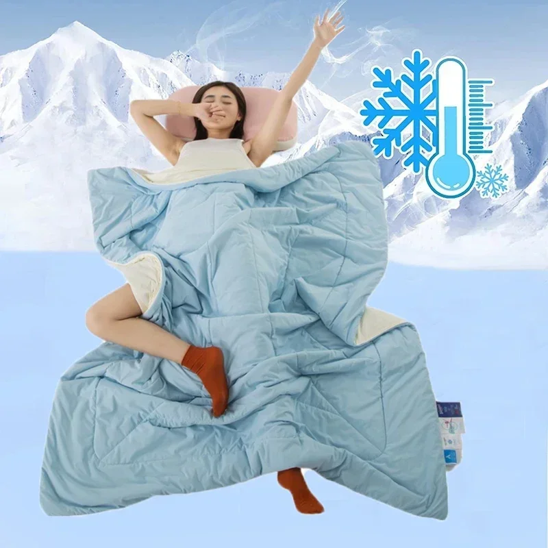 고급 냉감 원단 여름 이불, 양면 냉섬유 에어컨 이불, 가벼운 냉감 이불, 시원..