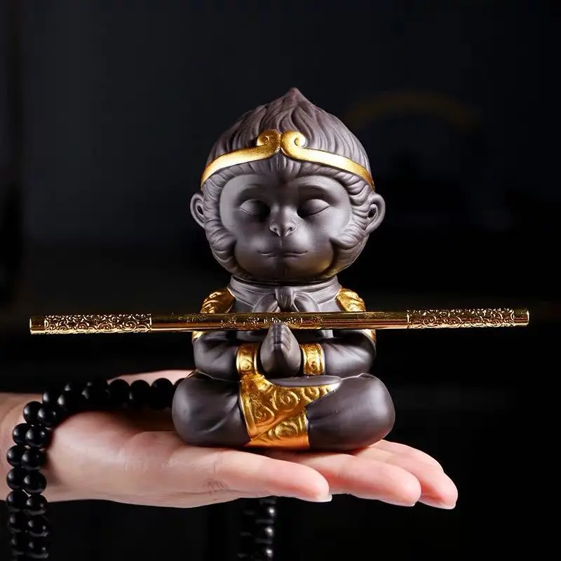 Ruyi Golden Stirrup Stick Ornament, Monkey Tea, Pet Accessories