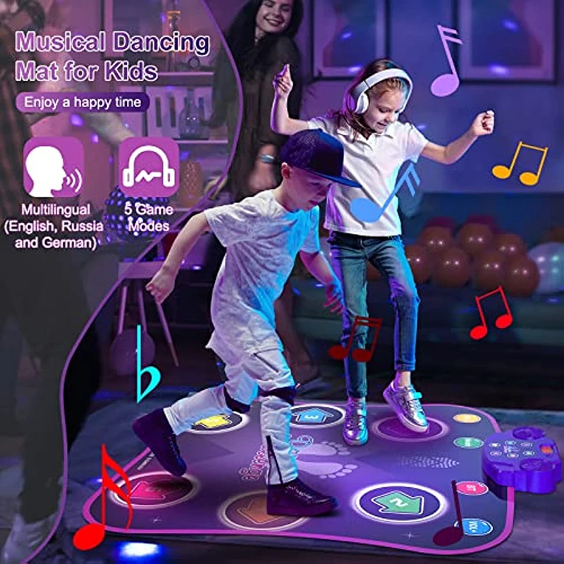 Tapete de baile Flooyes para niños de 3 a 12 años con Bluetooth y 5 juegos | Bodega Aurrera en línea