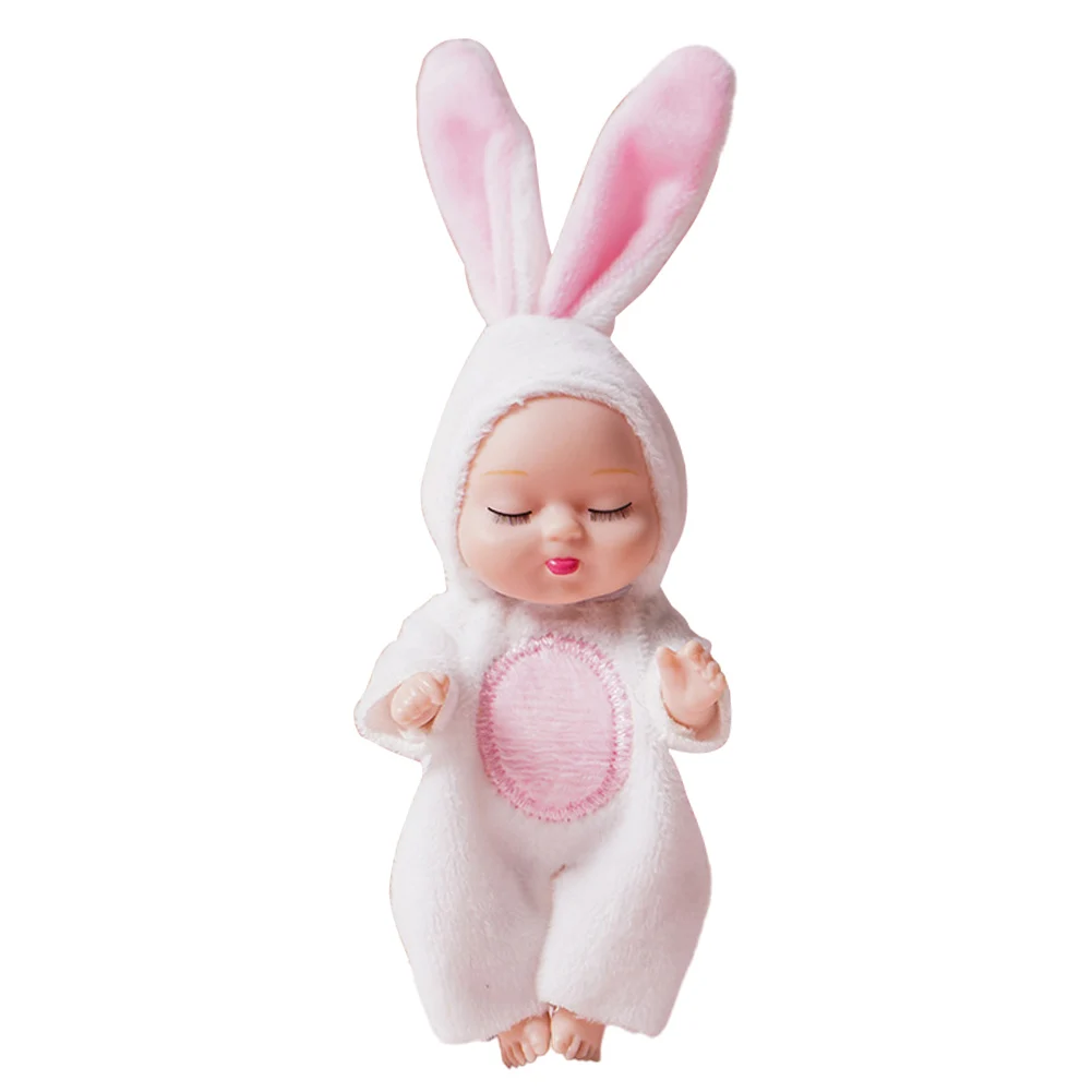 1/6 Pcs 11cm Mini Reborn Baby Doll Lifelike Realistic Baby Doll Toys with Animal Clothes Small Baby Dolls for Kids Birthday Gift