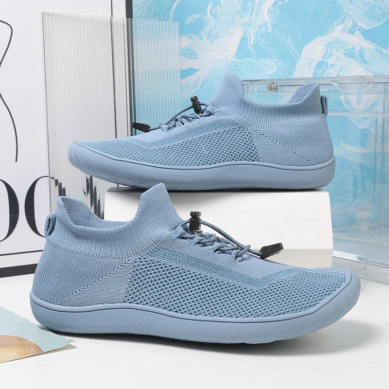 Barfußschuhe für Erwachsene, Cross-Trainer, Zehenbox, breite, minimalistische Zero-Drop-Sohle, lässige Strick-Walking-Sneakers für Herren 2024_voghion.com