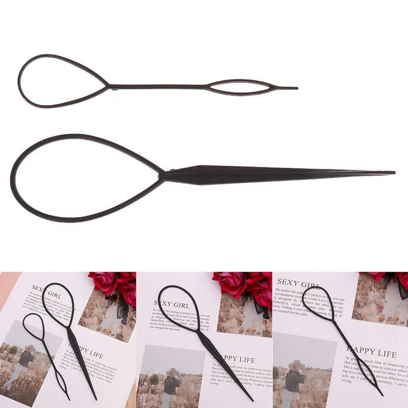 2pcs/lot Magic Hair Style Tool Tail Hair Braid Ponytail Styling Maker Clip Tool Black