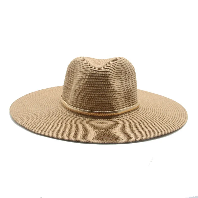 summer hats men women big brim 11cm chain belt summer straw hats paper ...