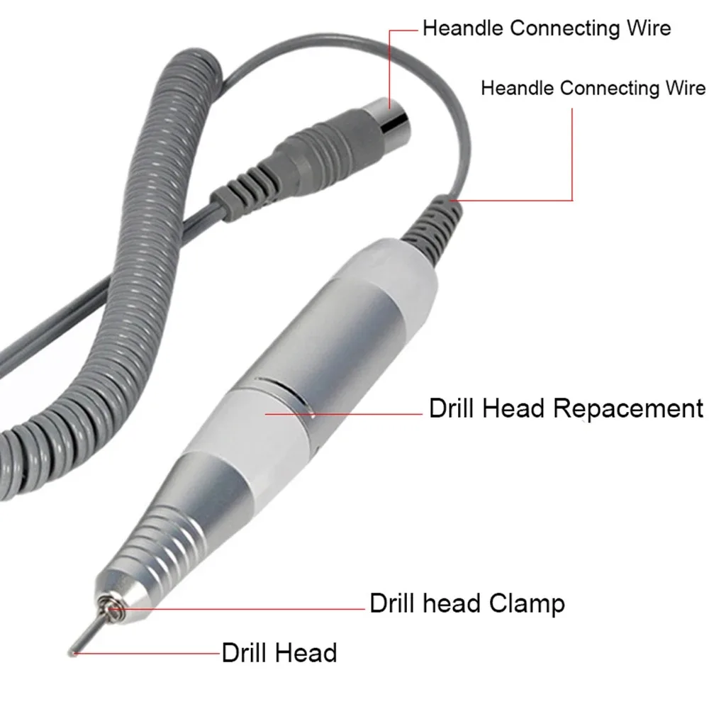 35000RPM Electric Nail Drill Machine Handle Handpiece Pedicure Replacement Pen Manicure Beauty Tool 3 Color Choice ABE Accessory