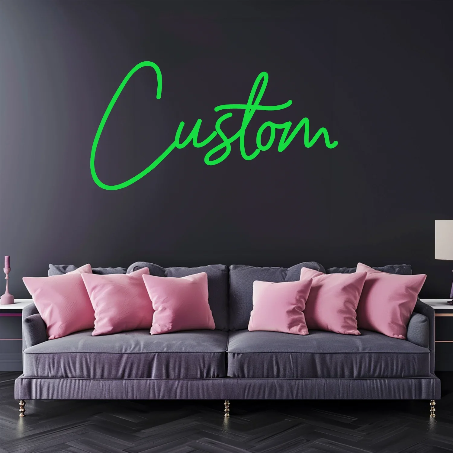 Personalized Neon Sign with Crown - USB Powered Wall Decor