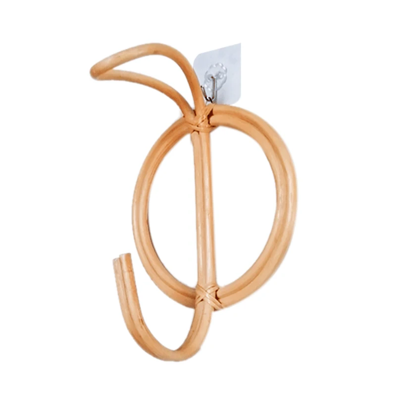 Clothes Hanger Clothing Storage Natural Rattan Clothes Hook Retro Clothes Hanger Simple Homestay Storage Organizer Bedroom Closets Decorative Storage Hook