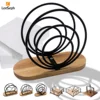 Leeseph Modern Napkin Holder with Wooden Base, Elegant Design for Dining Table, Sturdy and Decorative Holder for Paper Napkins 1