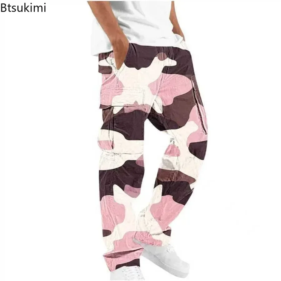 Pantaloni Cargo Mimetici da Uomo 2026, Trendy con Inserti e Multitasche, per Allenamento Outdoor, Casual, Jogger e Tuta Sportiva - immagine 5
