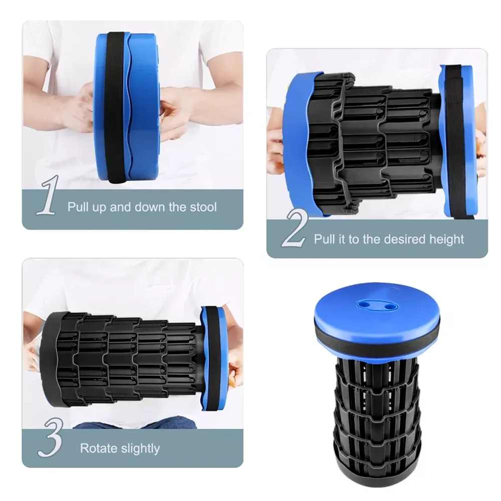 Telescopic Folding Stool for Outdoor Travel and Camping Portable Compact Stool for Adults and Kids - 3