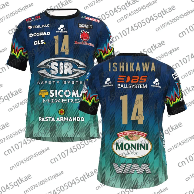 2025Men Women No. 14 Volleyball Jersey Sir Safety Perugia