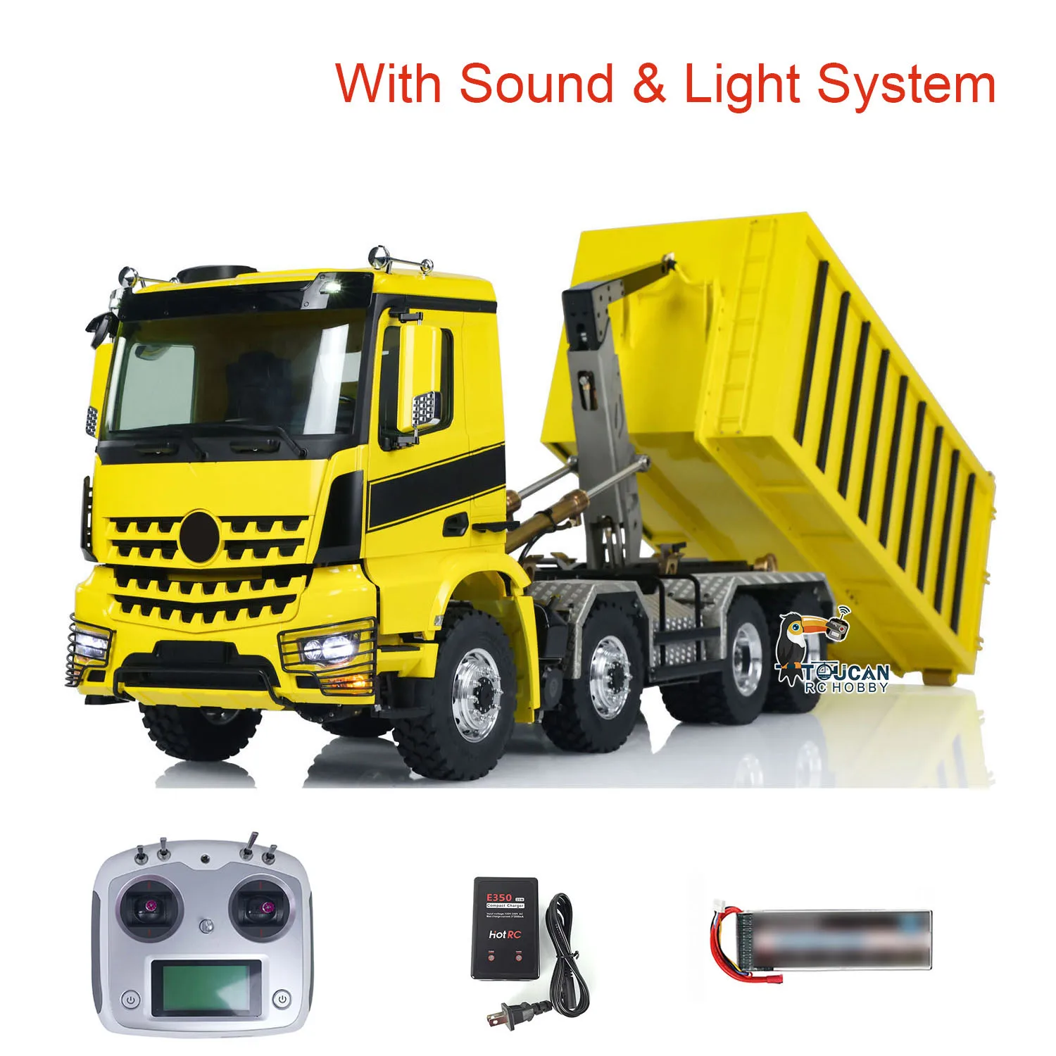 8x8 LESU 3363 1/14 Hydraulic RC Dumper Truck Metal Roll On/Off Tipper Waste Bin Car RTR I6S Light Sound System RC Toys Model 2