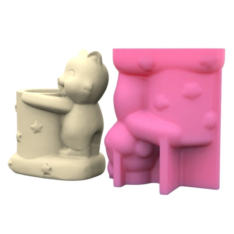 Lovely Shaped Mold Small Flower Pots Silicone Molds Succulents Planter Pencil Holder Mould Office Decorations 97QE