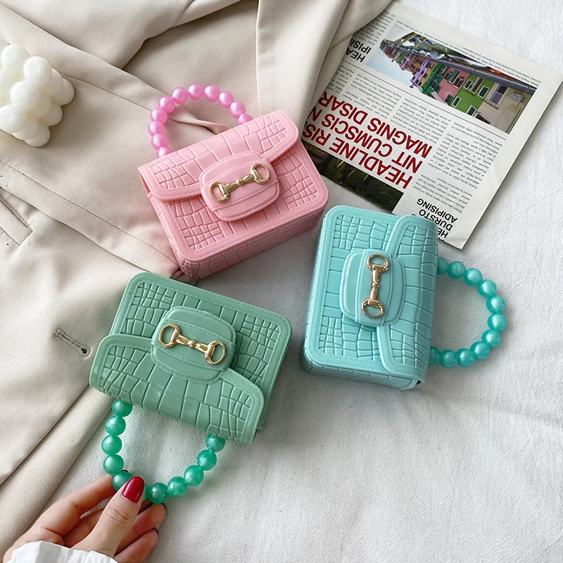 2023 Summer Fashion Mini Messenger Bags PVC Coin Purse Pattern Pearl Handbag Small Chain Jelly Bags Ladies Kids Shoulder Bag insert bag organizer makeup small mini handbag purse organizers travel inner bags storage for loewe puzzle felt cloth