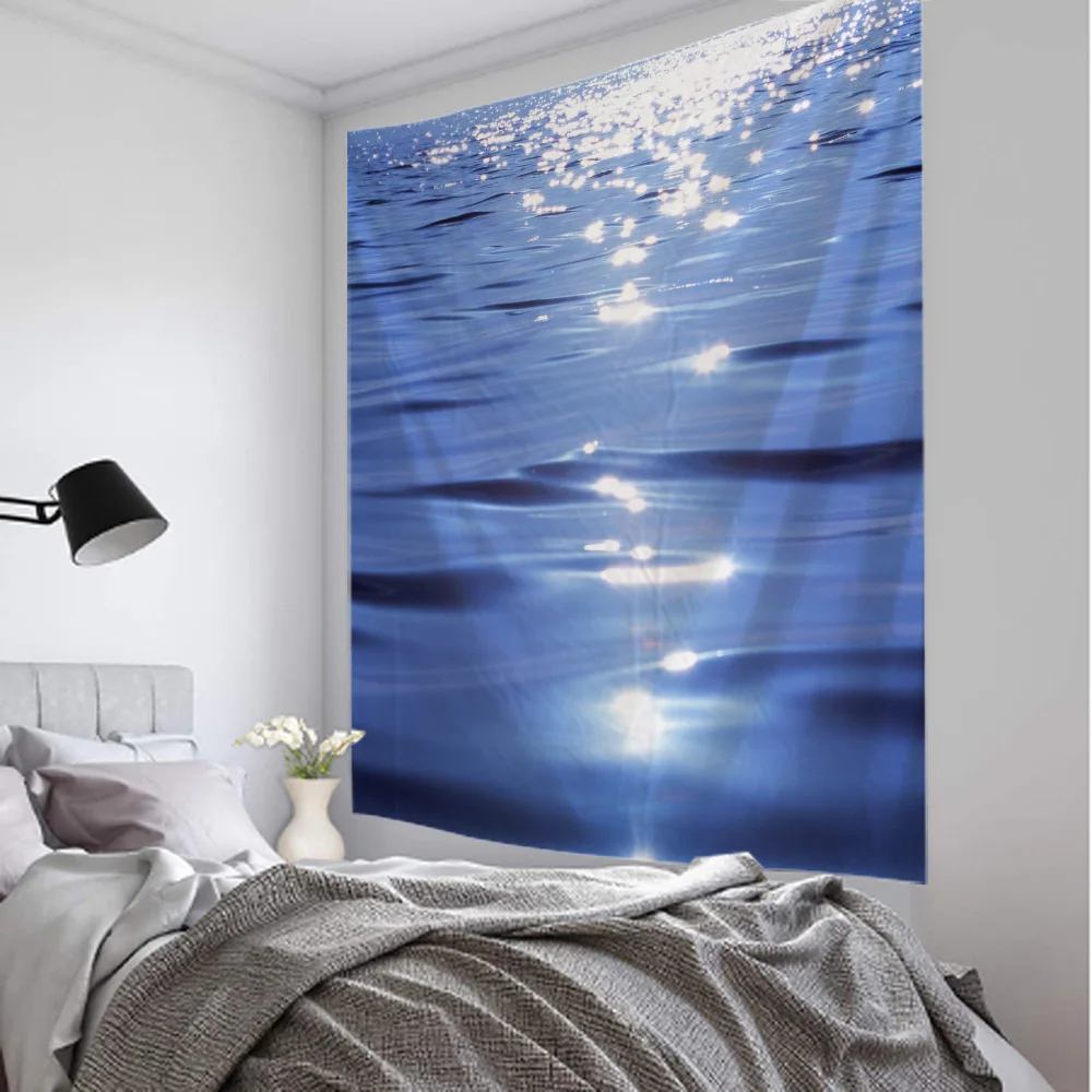 Tapestry Decor Sea wave light art tapestry room decoration wall hanging cloth