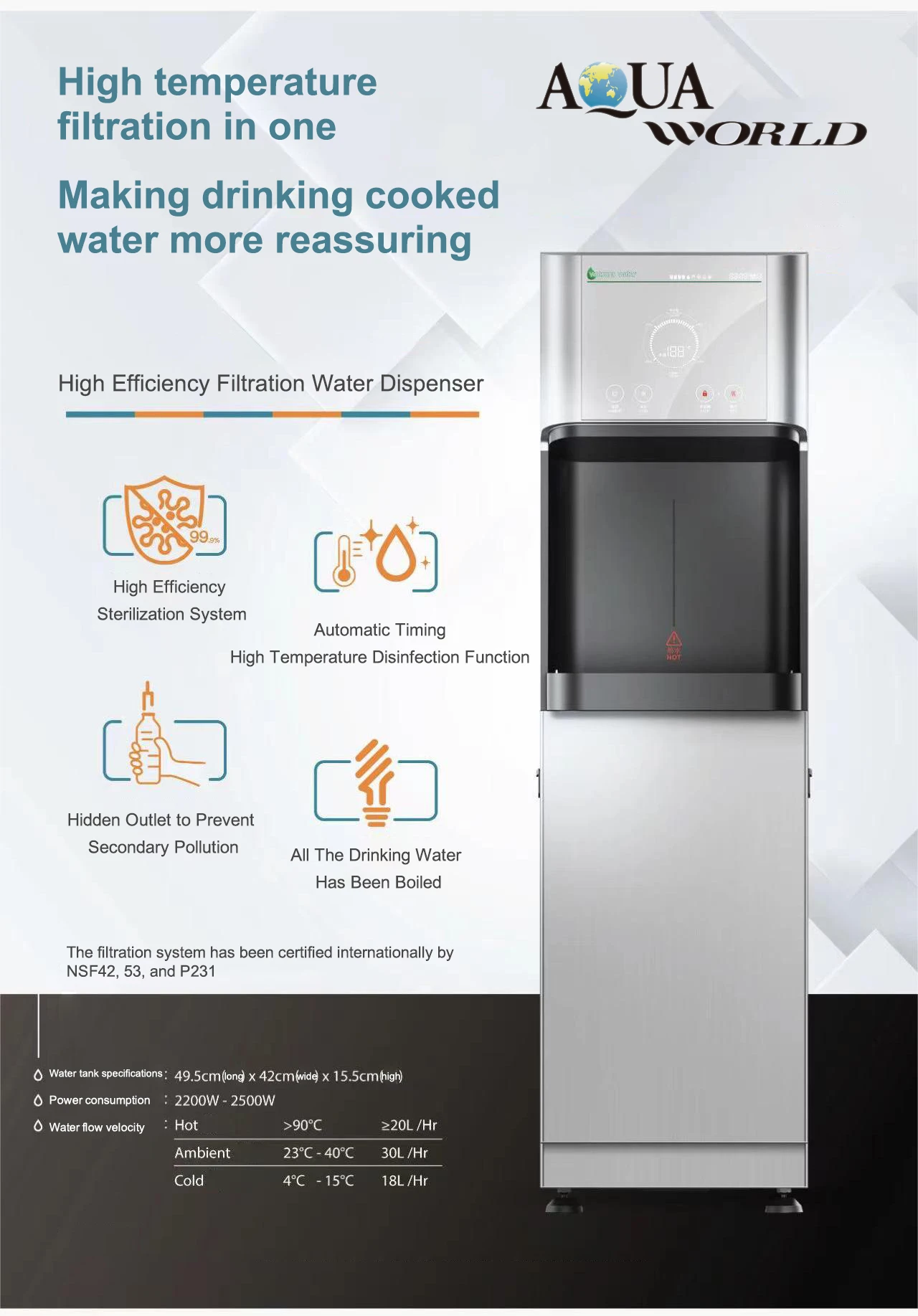 Description Picture 4 of itemFilter Electric Vertical Cold And Hot Water Dispenser Machine Stainless
