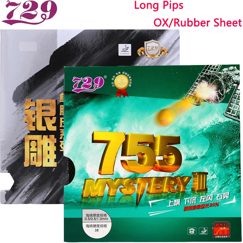 729 Friendship OX Long Pimples 755 Table-tennis Rubber Sheet ITTF Approval 38&deg; Offensive Pimples New Rug with Sponge/NO Sponge