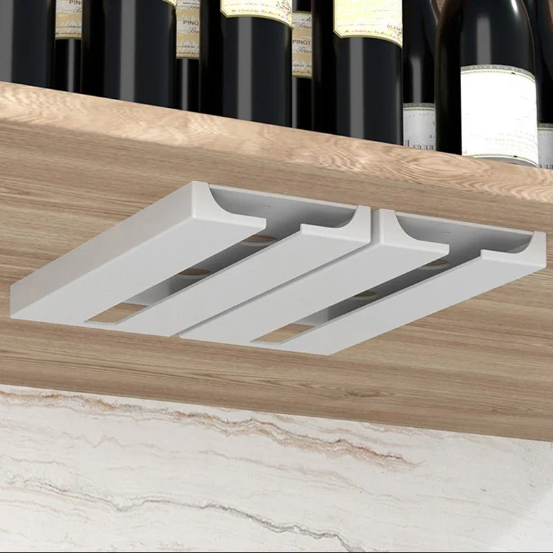 Kitchen Under Cabinet Free Punching Holder Wine Glass Rack Multi-function Classification Stemware Glass Cup Hanging Holder wine glass rack