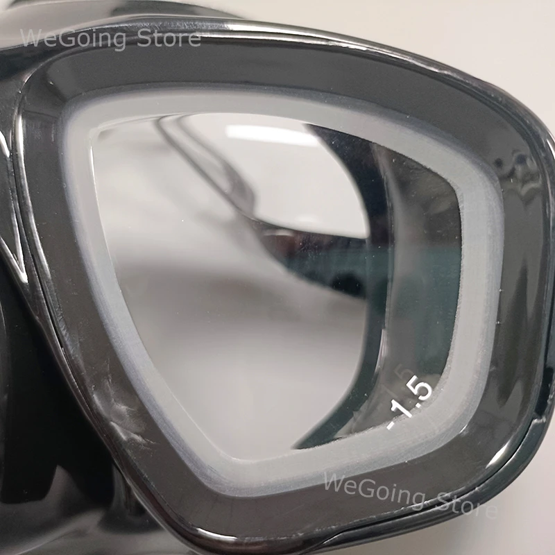 Corrective Tempered Glass Diving Goggles with Prescription Lens Swim Mask with Power Ranges from -1.0 to -8.0 for Short Sighted