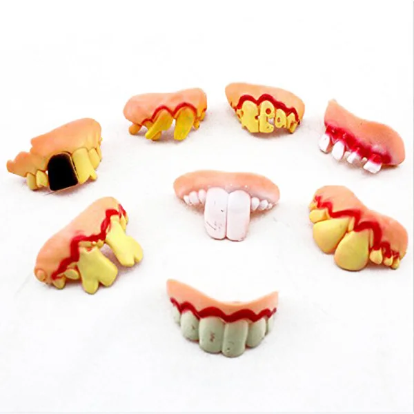 

5pcs Funny Wacky Artificial Teeth False Tooth Prop Toy for Halloween Easter Masquerade Party
