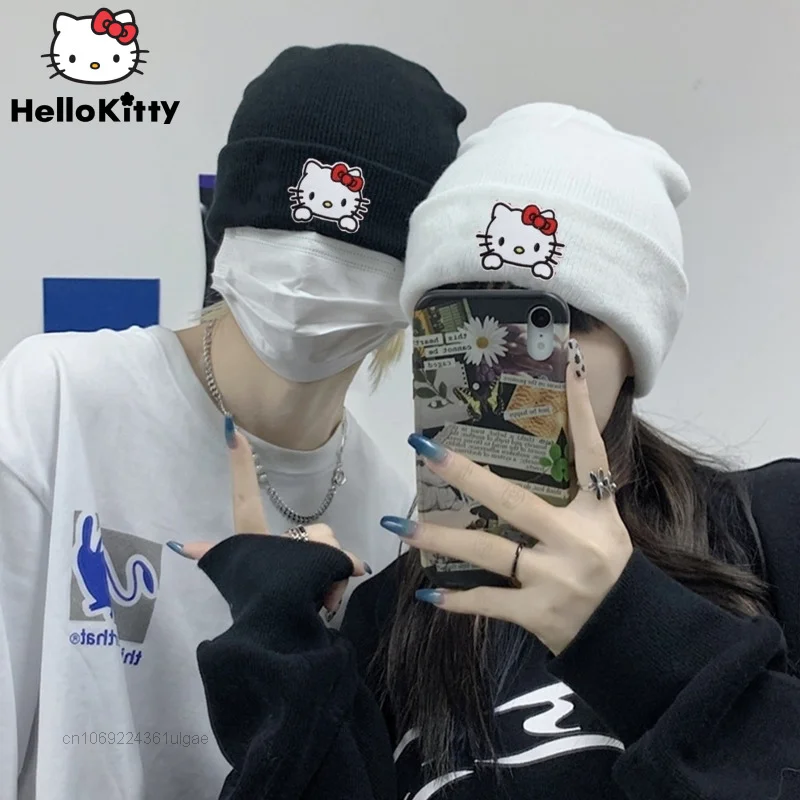 

Шапка Вязаная унисекс с мультяшным принтом Hello Kitty, на осень/зиму