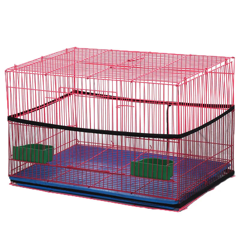 Nylon Mesh Bird Parrot Cover Soft Easy Cleaning Nylon Airy Fabric Mesh Bird Cage Cover Seed Catcher Guard (Only Cover) bird cage cover