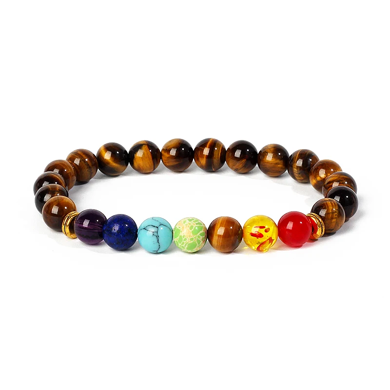 7 Chakra Diffuser Bracelets Men Women Natural Lava Stone Crystal Healing Anxiety Jewelry Mandala Yoga Meditation Bracelet Gift 