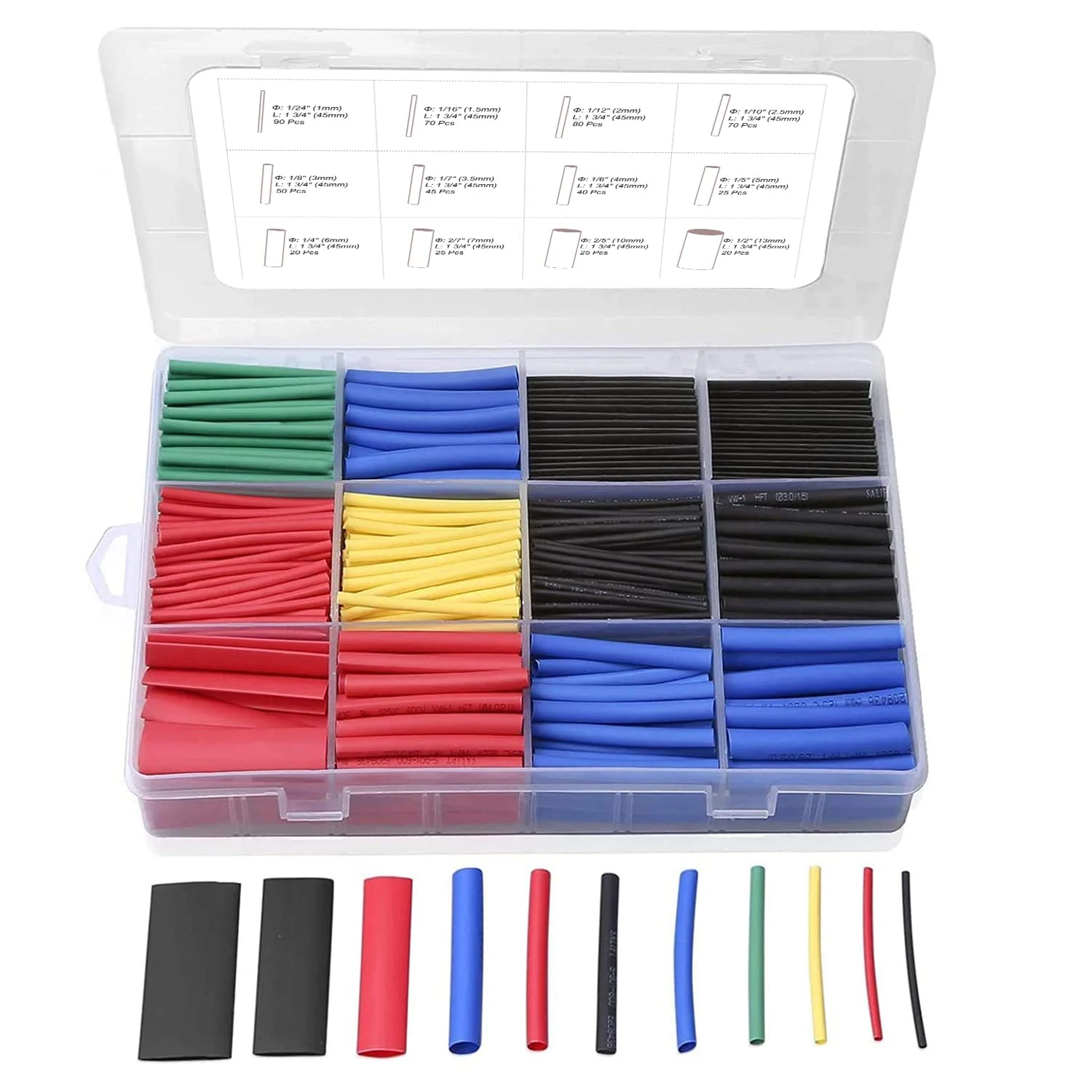 164800pcs Heat Shrink Tubing Thermoresistant Tube Heat Shrink Wrapping