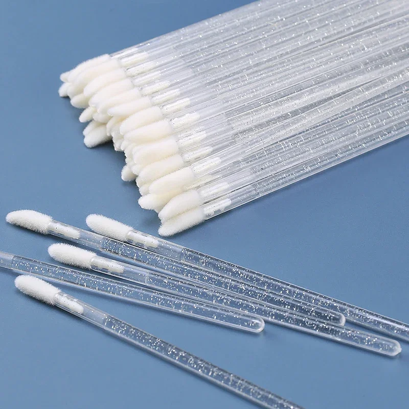 일회용 글리터 립글로스 브러쉬 속눈썹 연장 세척 브러쉬 크리스탈 립스틱 어플리케이터 클리너 메이크업 도구