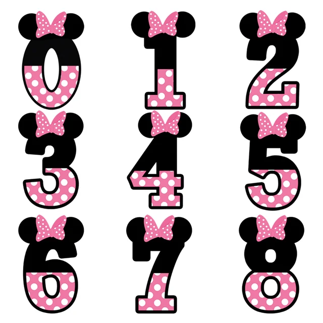 Sticker numbers 1-10 spring collection /dotted fabric