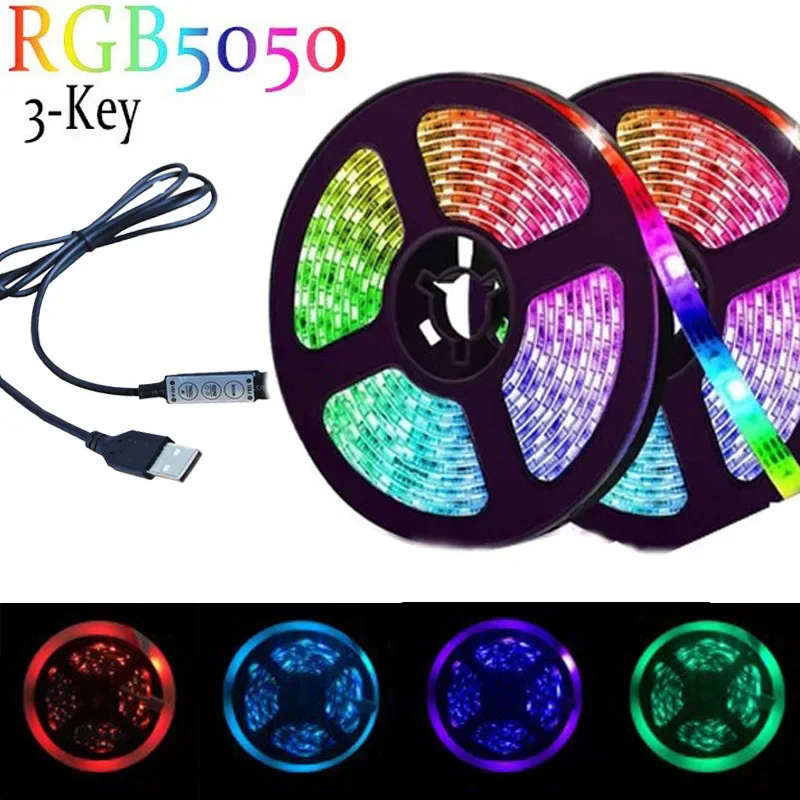 

Светодиодная лента, 5 В, Usb, 5050 Rgb, 1-5 м