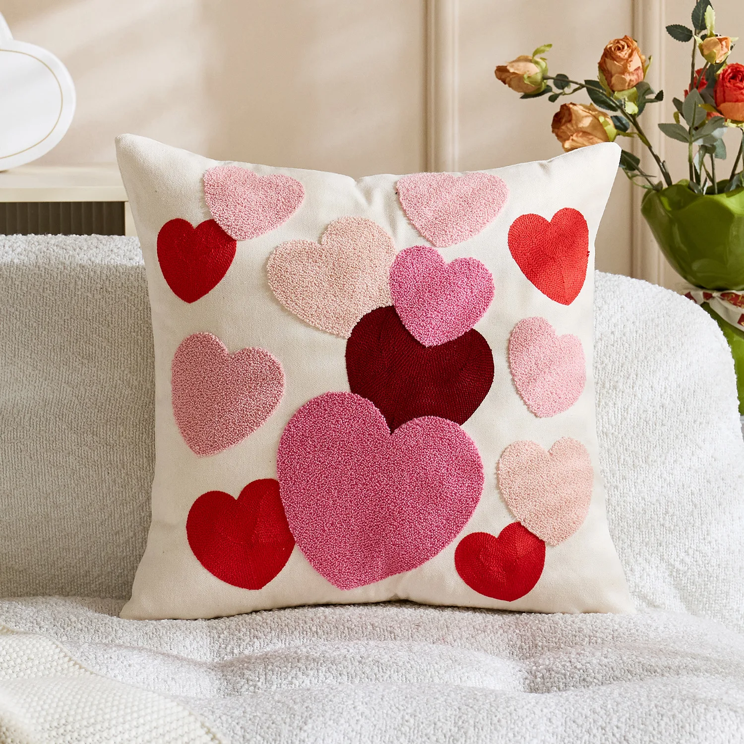 Liebe bestickter Valentinstag-Kissenbezug, Cojines, rotes Handtuch, bestickter Paar-Überwurf-Kissenbezug, Kopfteil-Kissenbezüge – Detail 18