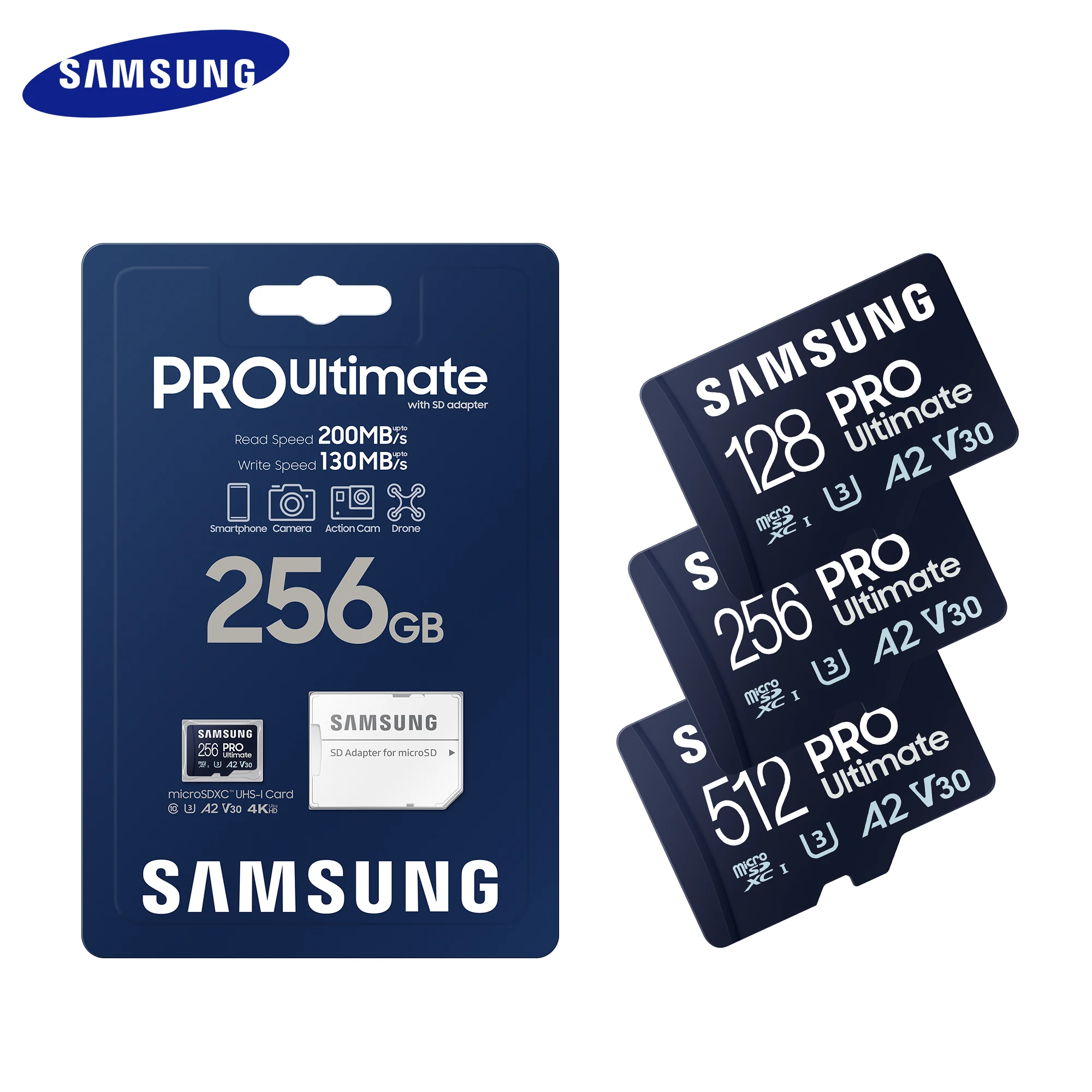 Original Samsung 128GB 256GB PRO Ultimate Memory Card 512GB V30 A2