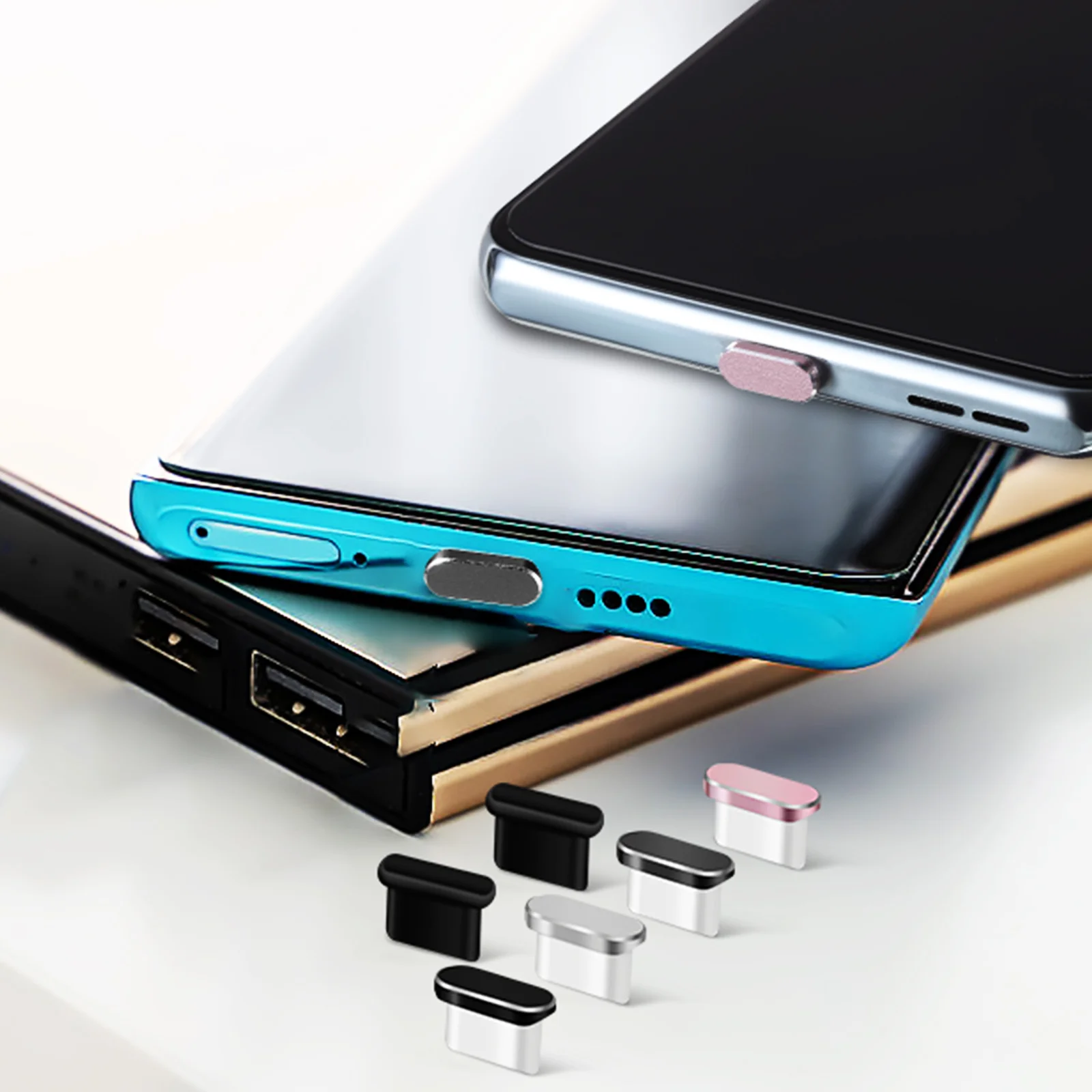 USB C 먼지 플러그 C타입 먼지 커버, 휴대폰 포트 캡 보호대, 대부분의 C타입 휴대폰과 호환 가능