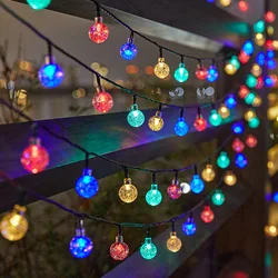 Outdoor Waterproof Solar Bubble Ball String Lights - Decorative Orb Lighting for Patio, Holiday, and Party Decor (Colorful)