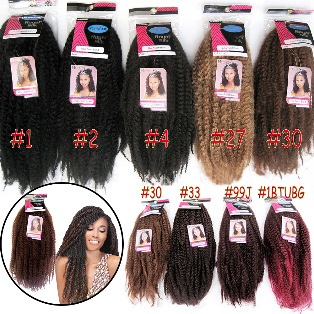Twist Braiding Hair Synthetic Marley Braid Hairs 18'' Crochet Braids Marley Twist Braiding Hairs Afro Kinky Curly Hair Extension 1