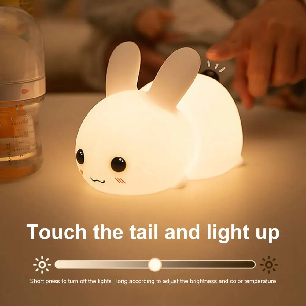 

1 Set Practical Cartoon Lamp Adorable Appearance Decorative Energy-saving Touch Sensor LED Rabbit Night Light Bunny Lamp