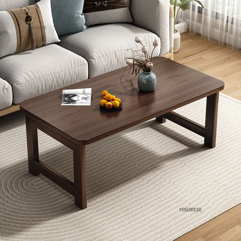 Modern Simple Foldable Coffee Tables for Living Room Creative Bamboo Small Tea Table Bedroom Furniture Bay Window Corner Table