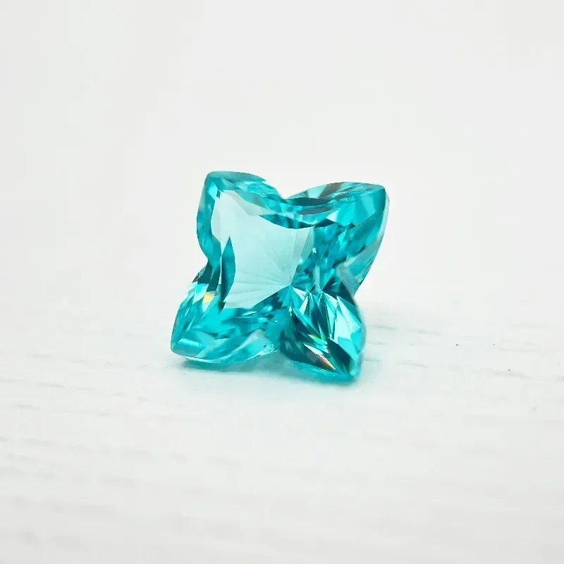 Laborgezüchteter Paraiba-Edelstein in Quincunx-Form für DIY-Schmuckherstellung, Einlage für Ringe und Halsketten, Wählbares Zertifikat