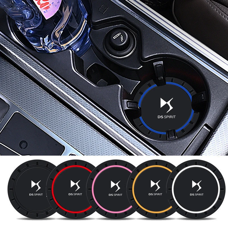 2Pcs PVC Silicone Car Coaster Water Cup Slot Mat Anti-slip Pad Coaster For DS SPIRIT DS3 DS4 DS4S DS5 5LS DS6 DS7 DS9 WILD RUBI