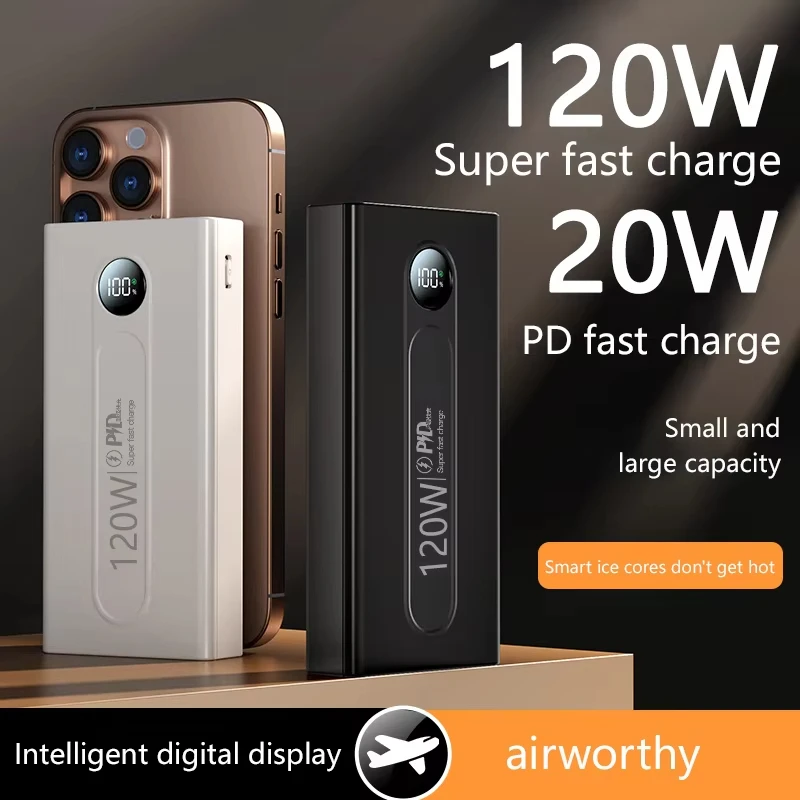 Xiaomi 200000mAh High Capacity 120W Fast Charging Power Bank Digital Display Portable External Battery For Iphone Samsung Huawei 3