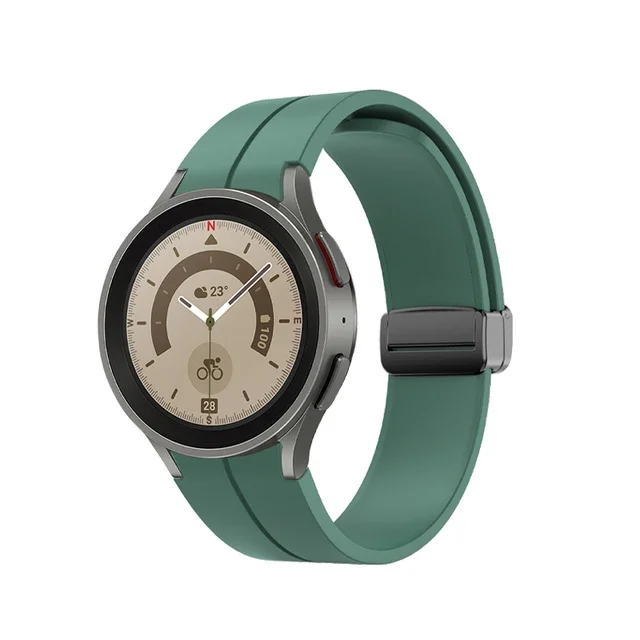 Magnetic Clasp Silicone Band Strap with Classic Design