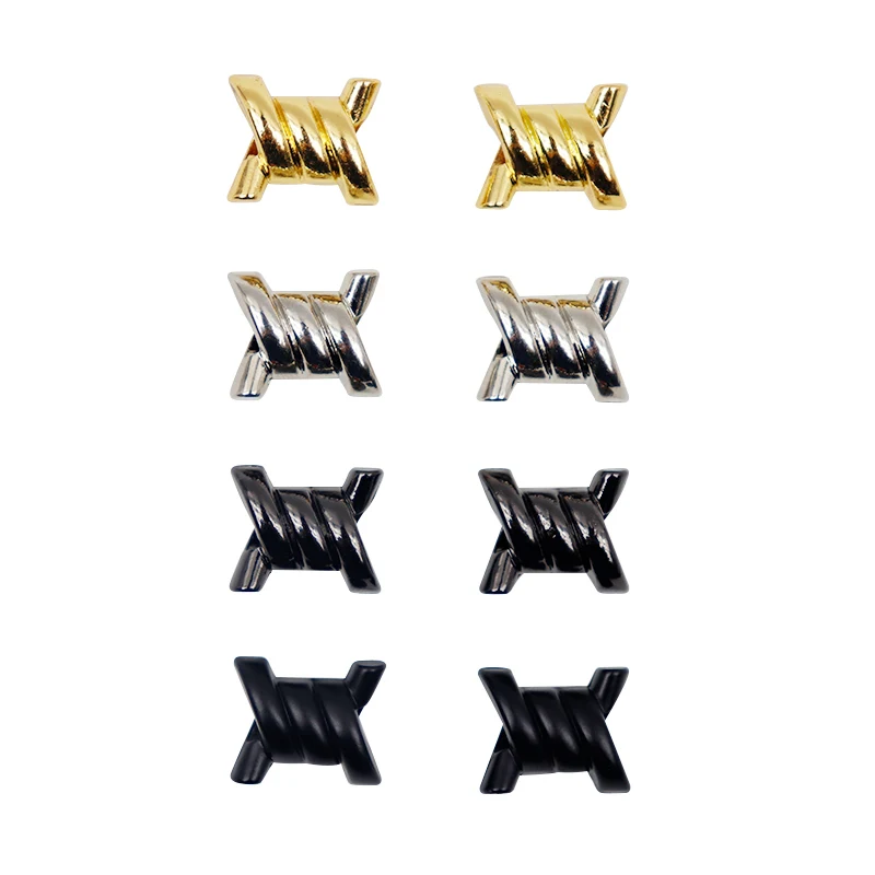Coolstring Decoration 14*16.8*4.62MM Shoelace Decorative Flower Thorn Shape Rope Metal Small Objects 2pcs/set Trendy Tape Using