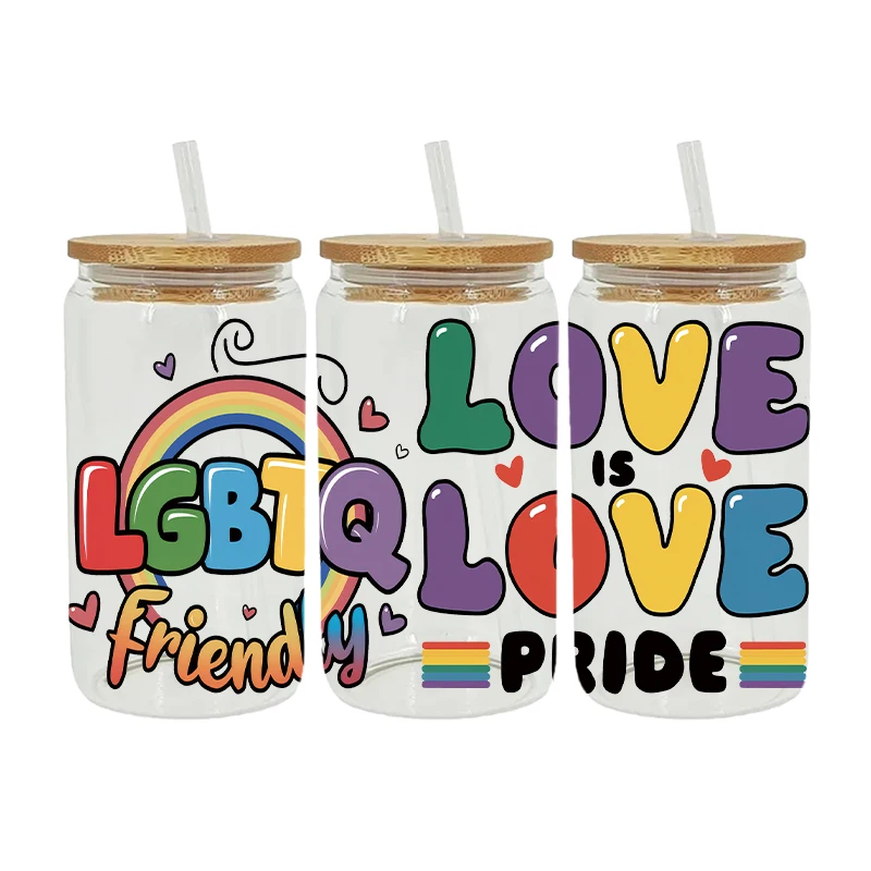 UV DTF Transfer Sticker Pride For The 16oz Libbey Glasses Wraps Bottles Cup Can DIY Waterproof Decals D26892