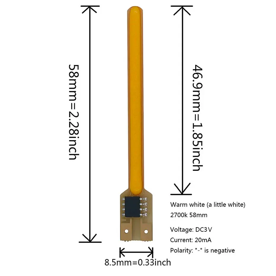 Description Picture 4 of item50pcs DC3V COB Meteor Lamp LED Filament Flash 58mm 2200K White Blue Red Pink Green Component Incandescent Lamp Accessory Diode