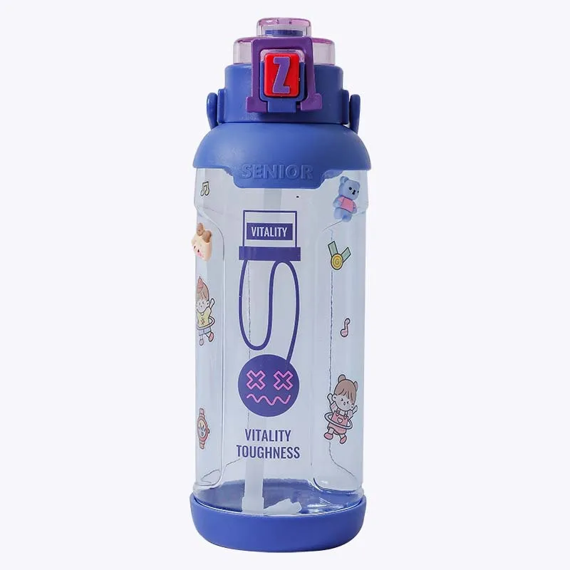 Water Bottle With Straw Bpa Free Material Ideal For Gym,Outdoor Sport,Home &Amp; Office 1800Ml