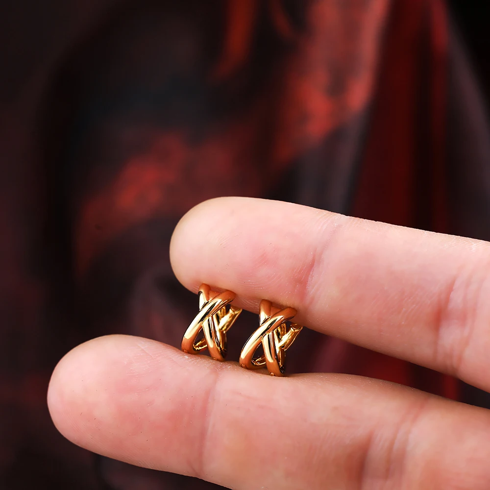 New Criss-cross Small Hoop Earrings for Women Gold Color Metal Ear Bone Aros Huggie Hoops Fashion Party Jewelry Gift 2023 1 New Criss-cross Small Hoop Earrings for Women Gold Color Metal Ear Bone Aros Huggie Hoops Fashion Party Jewelry Gift 2023