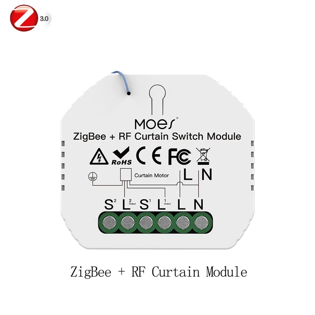 Moes Smart ZigBee WiFi Switch Module Dimmer Curtain Switch Smart Life App Remote Control Alexa Google Home Voice Control ZB RF Curtain Switch